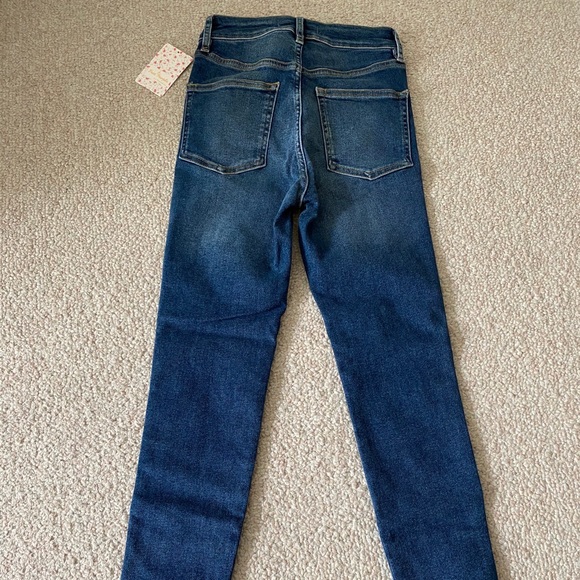 Free People blue raw cropped skinny Jeans size 26 - Picture 4 of 6
